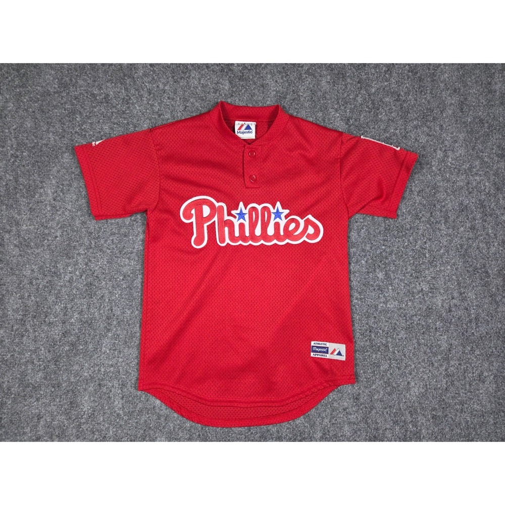 Vintage Deadstock Majestic Mesh Phillies Baseball Jersey Made in USA Youth M